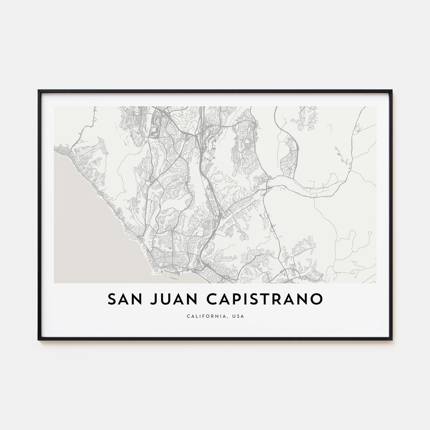 San Juan Capistrano Map Landscape Poster