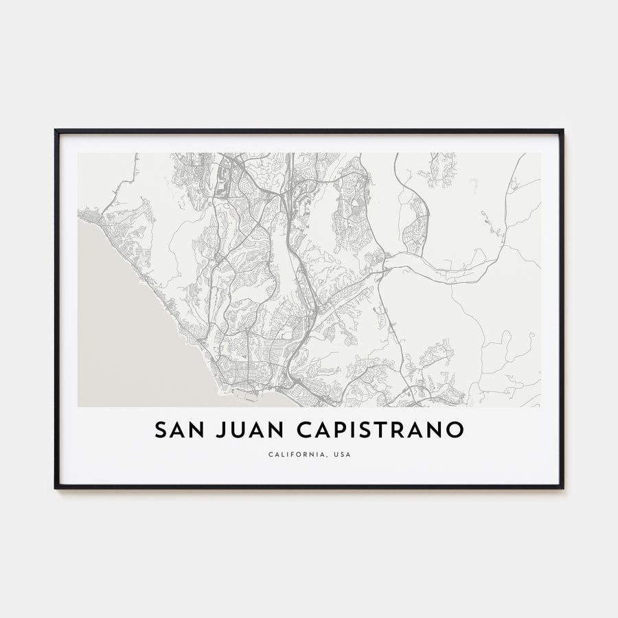 San Juan Capistrano Map Landscape Poster