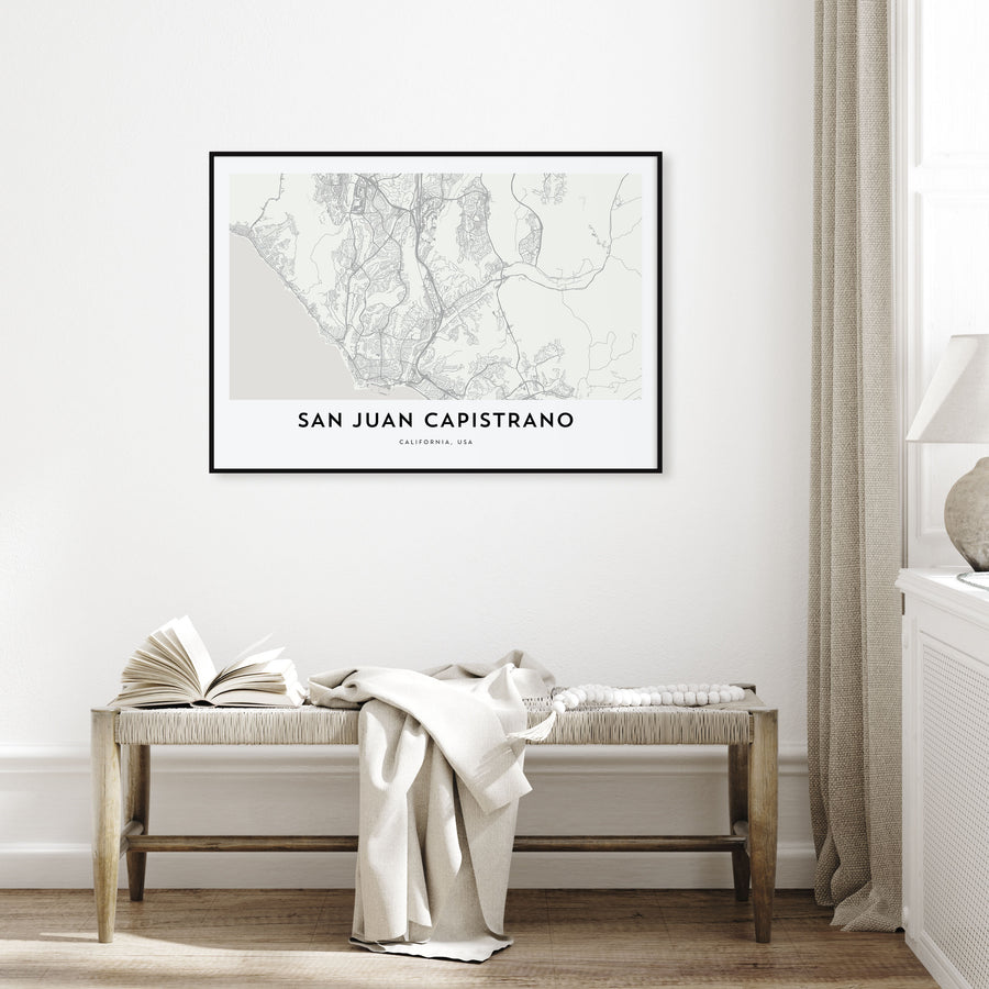 San Juan Capistrano Map Landscape Poster