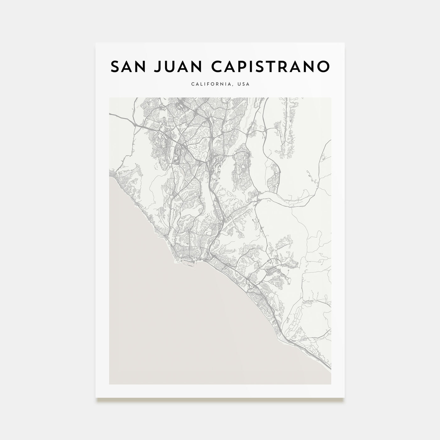 San Juan Capistrano Map Portrait Poster