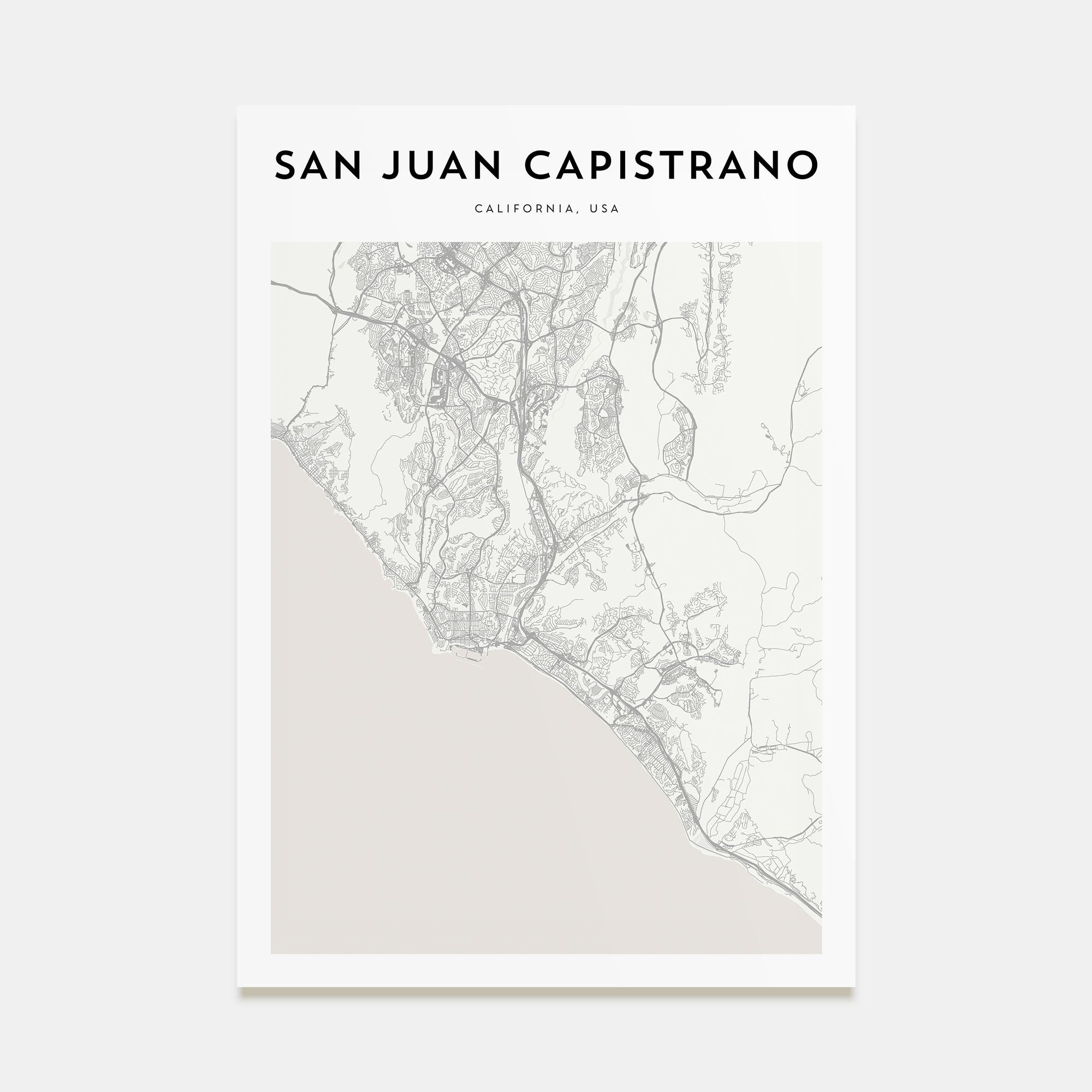 San Juan Capistrano Map Portrait Poster