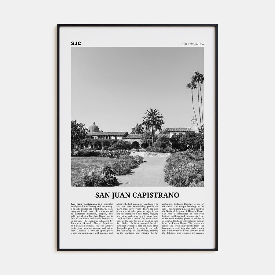 San Juan Capistrano Travel B&W Poster