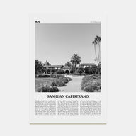 San Juan Capistrano Travel B&W Poster