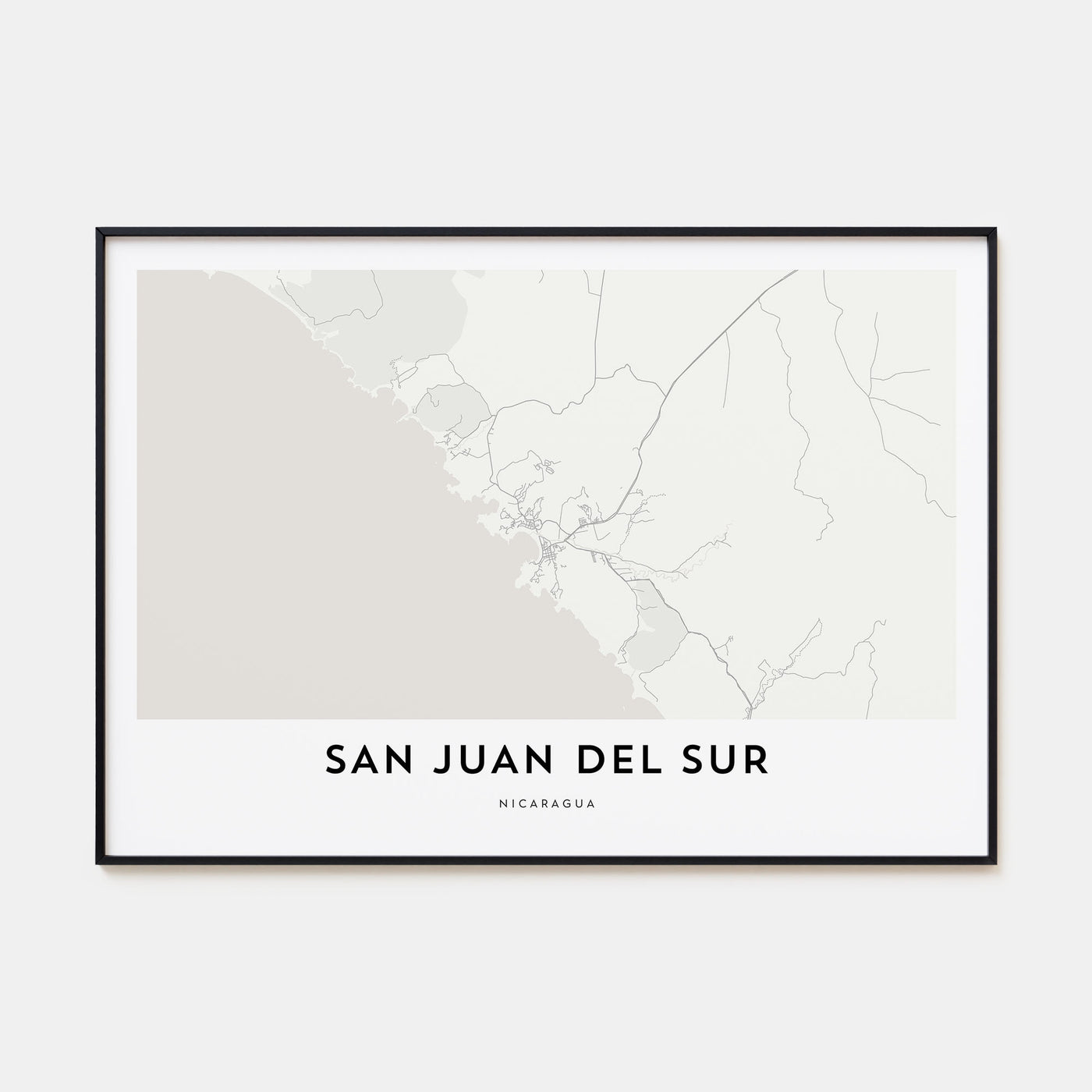 San Juan del Sur Map Landscape Poster