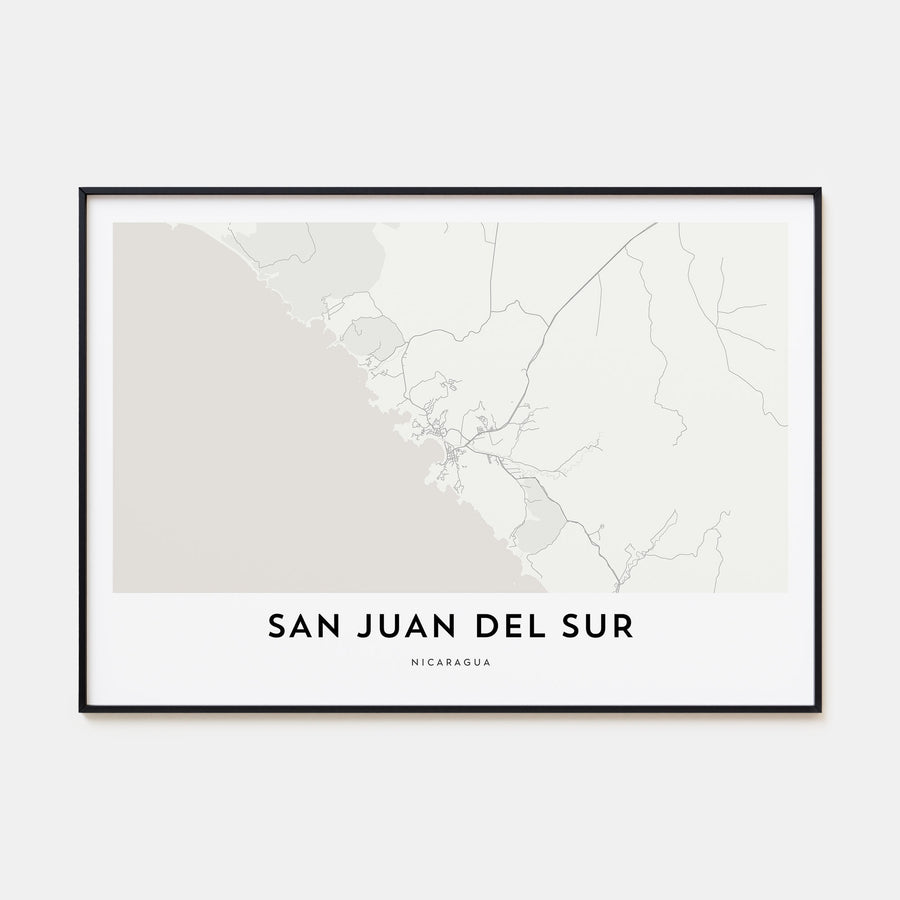 San Juan del Sur Map Landscape Poster