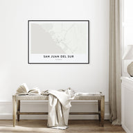 San Juan del Sur Map Landscape Poster