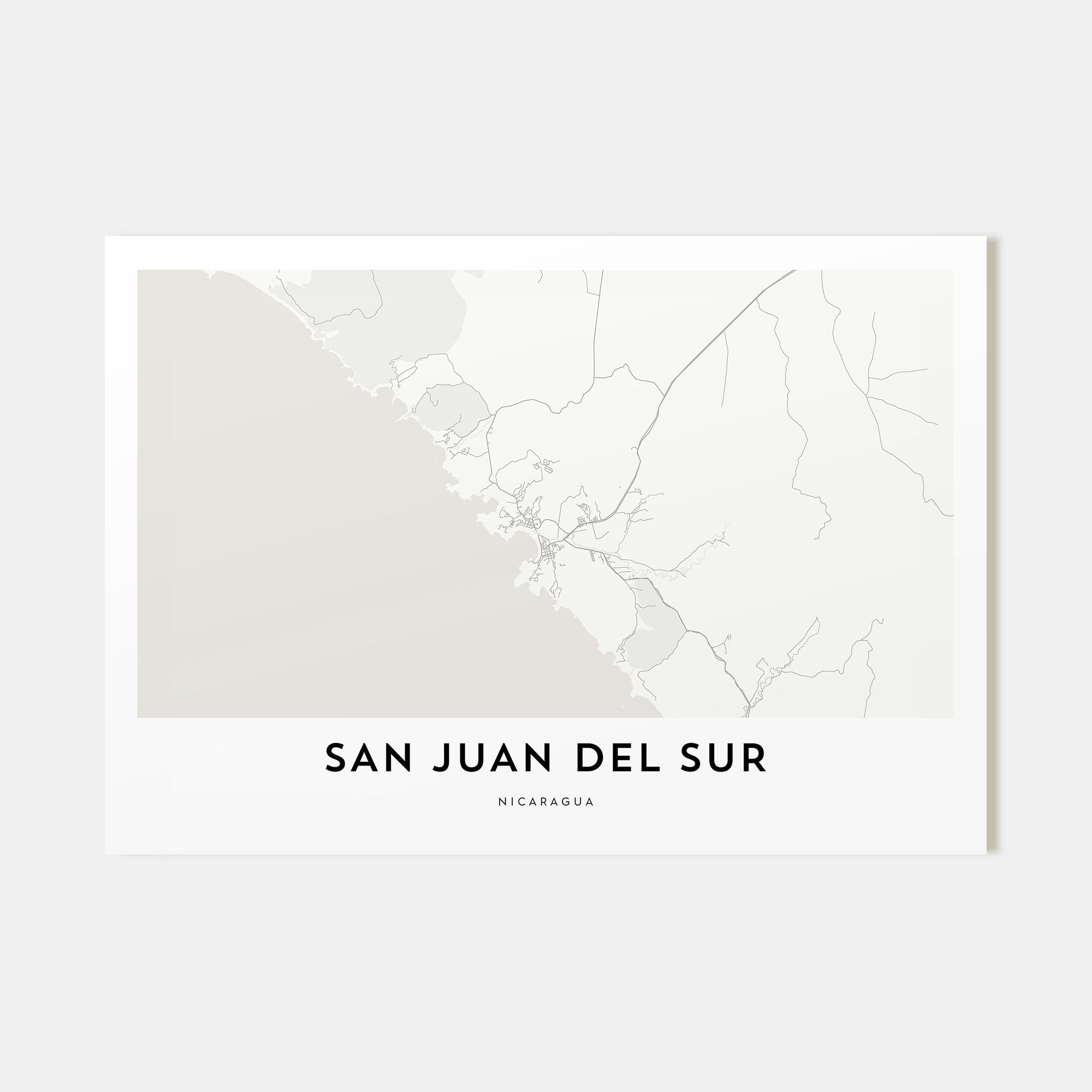 San Juan del Sur Map Landscape Poster