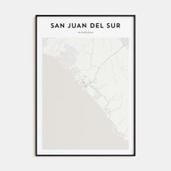 San Juan del Sur Map Portrait Poster