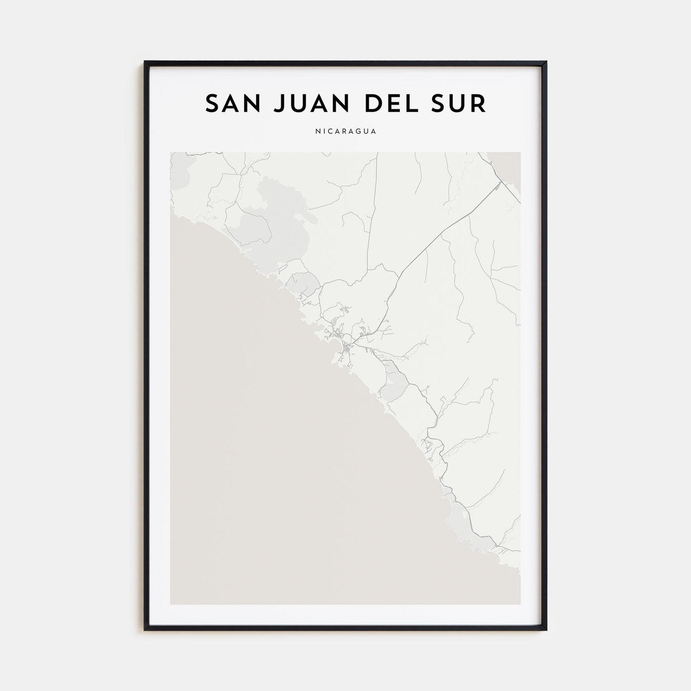 San Juan del Sur Map Portrait Poster