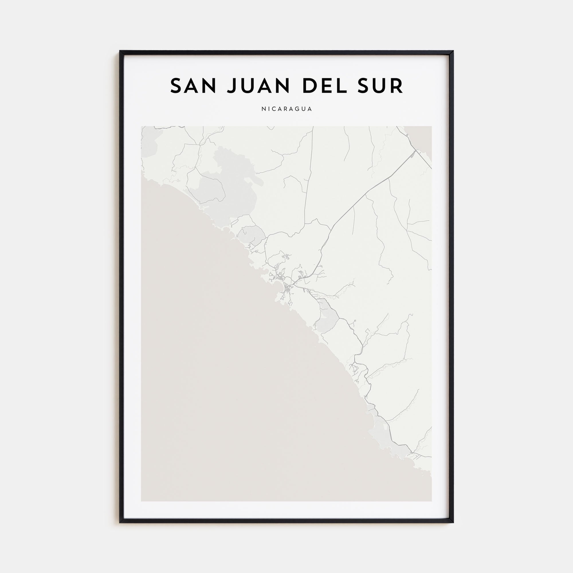 San Juan del Sur Map Portrait Poster
