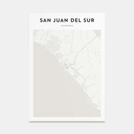San Juan del Sur Map Portrait Poster