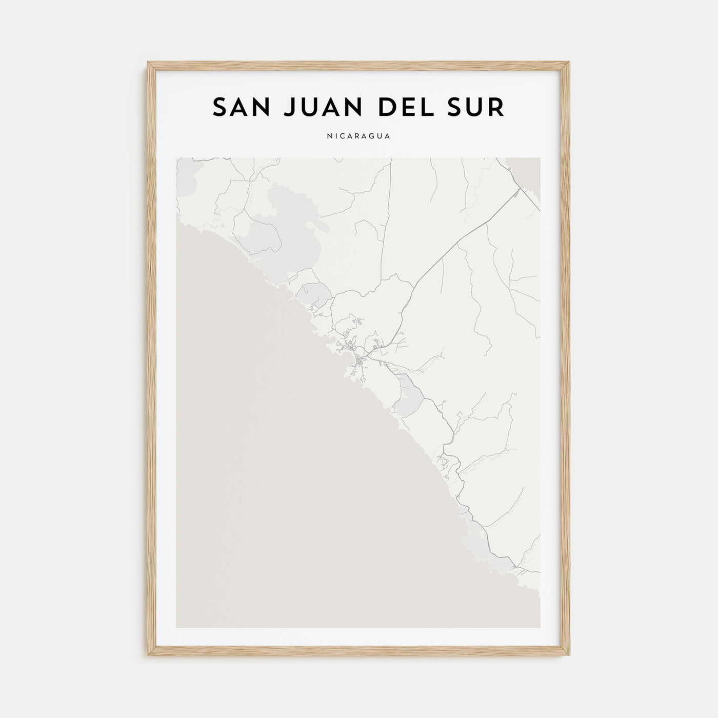 San Juan del Sur Map Portrait Poster