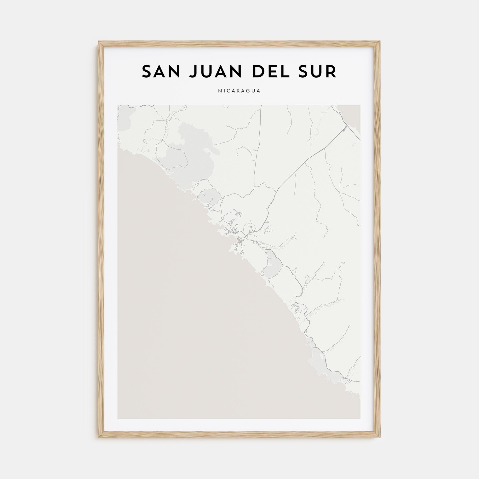 San Juan del Sur Map Portrait Poster