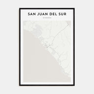 San Juan del Sur Map Portrait Poster
