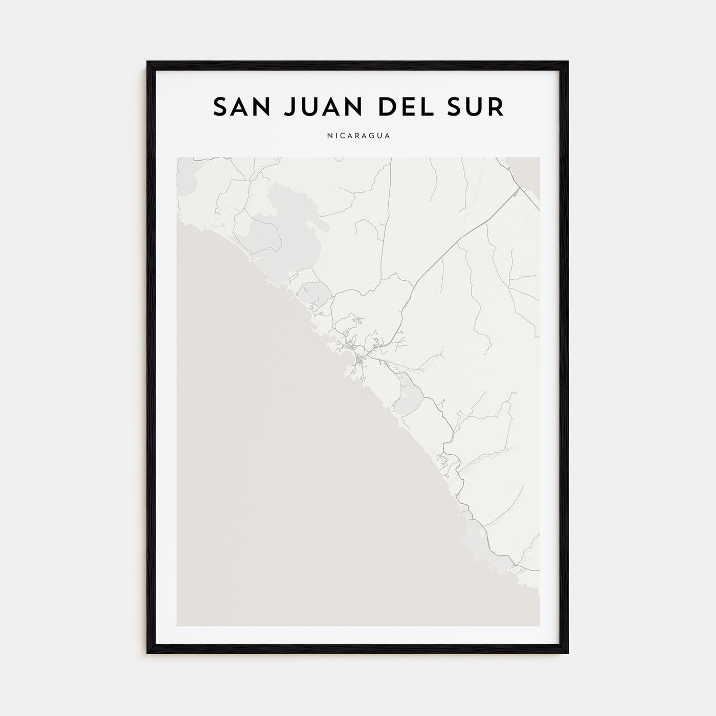 San Juan del Sur Map Portrait Poster