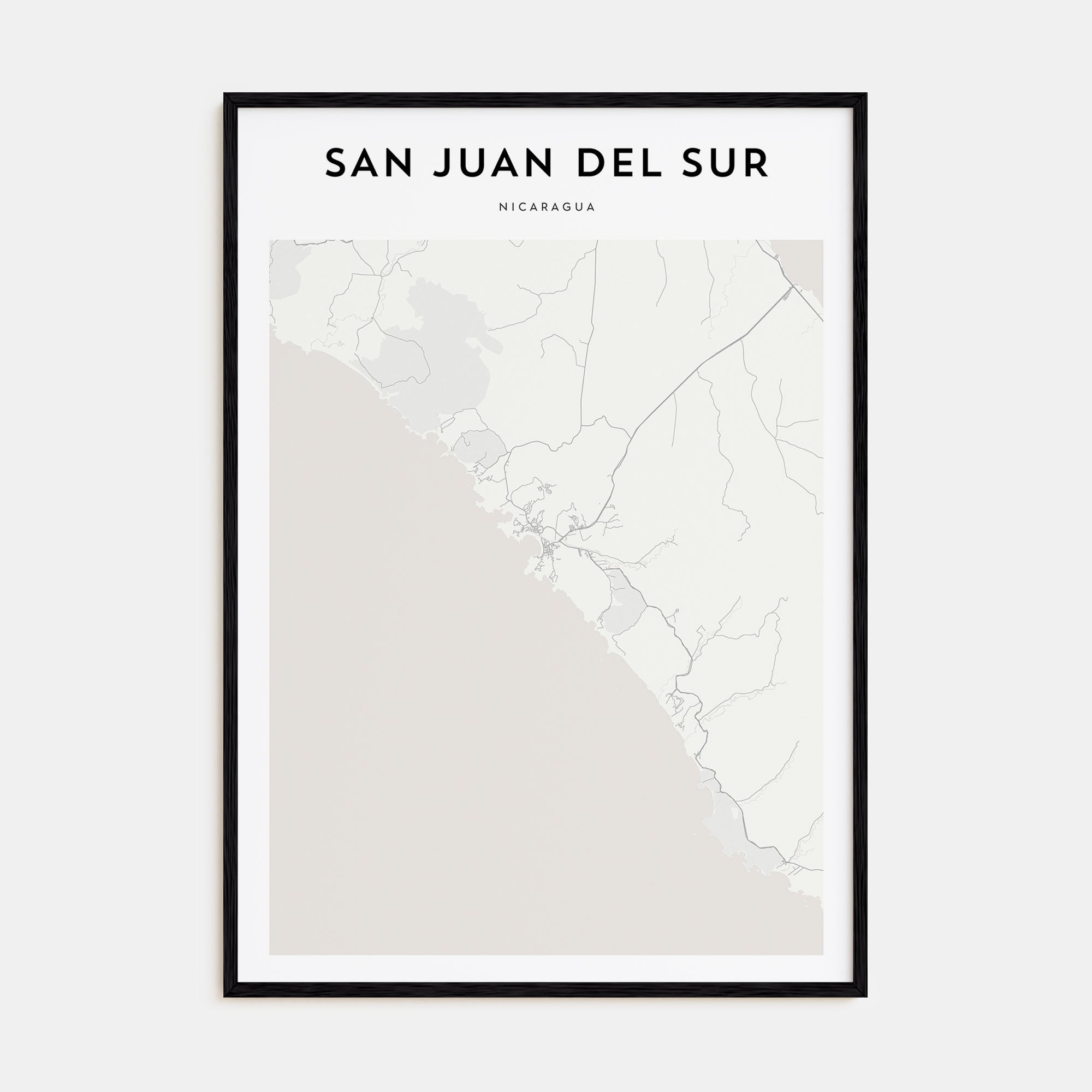 San Juan del Sur Map Portrait Poster