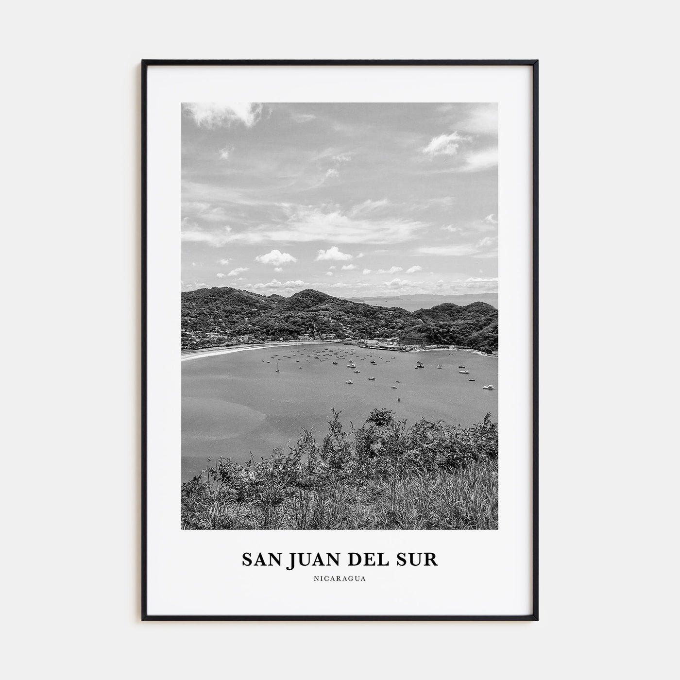 San Juan del Sur Portrait B&W Poster