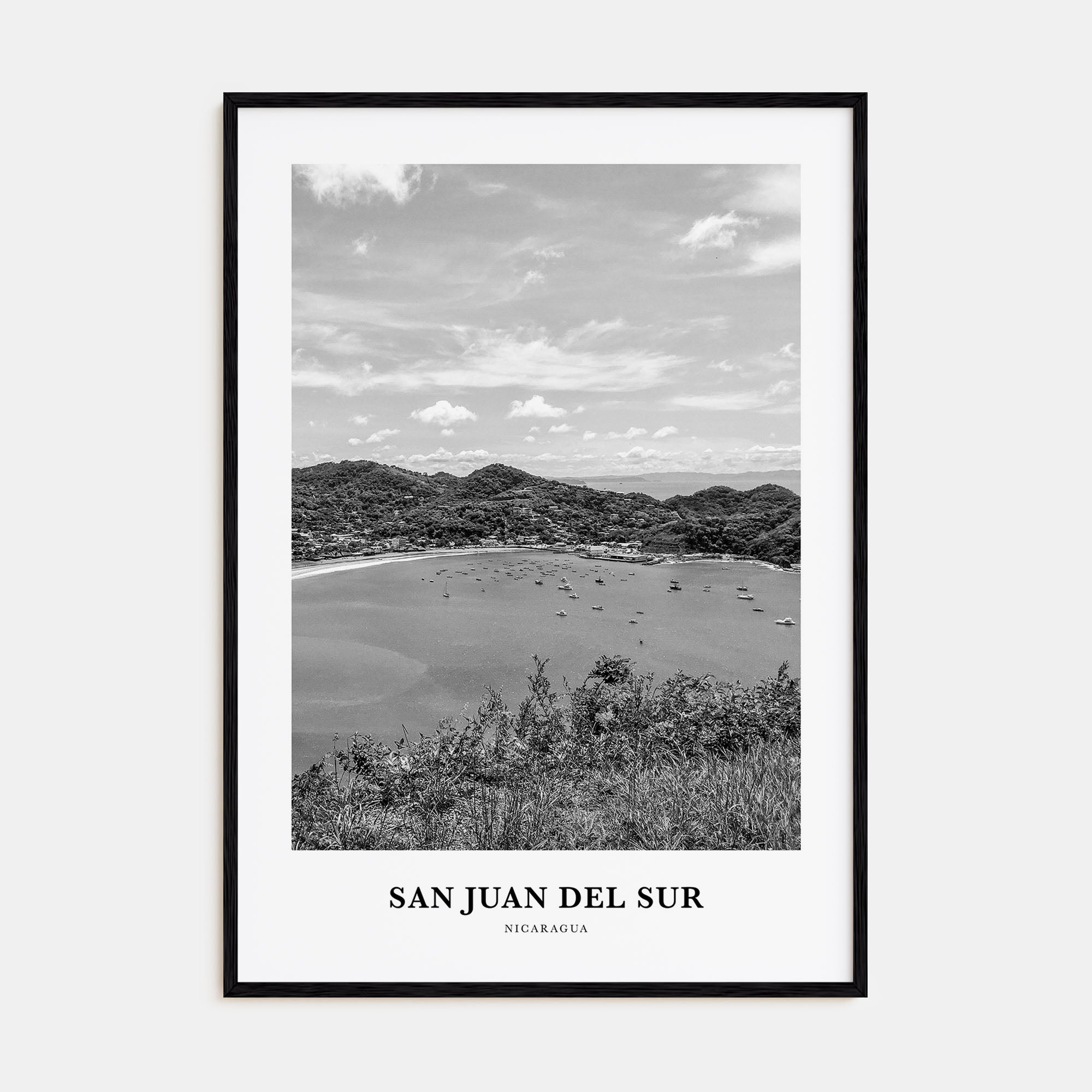 San Juan del Sur Portrait B&W Poster