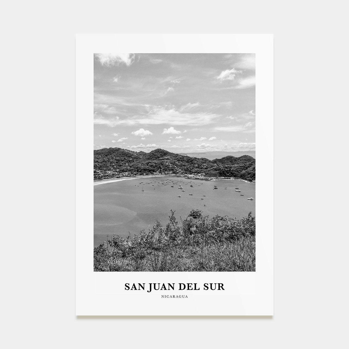 San Juan del Sur Portrait B&W Poster