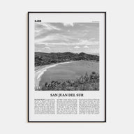 San Juan del Sur Travel B&W Poster