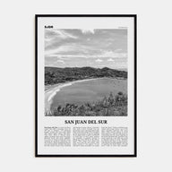 San Juan del Sur Travel B&W Poster