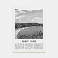 San Juan del Sur Travel B&W Poster