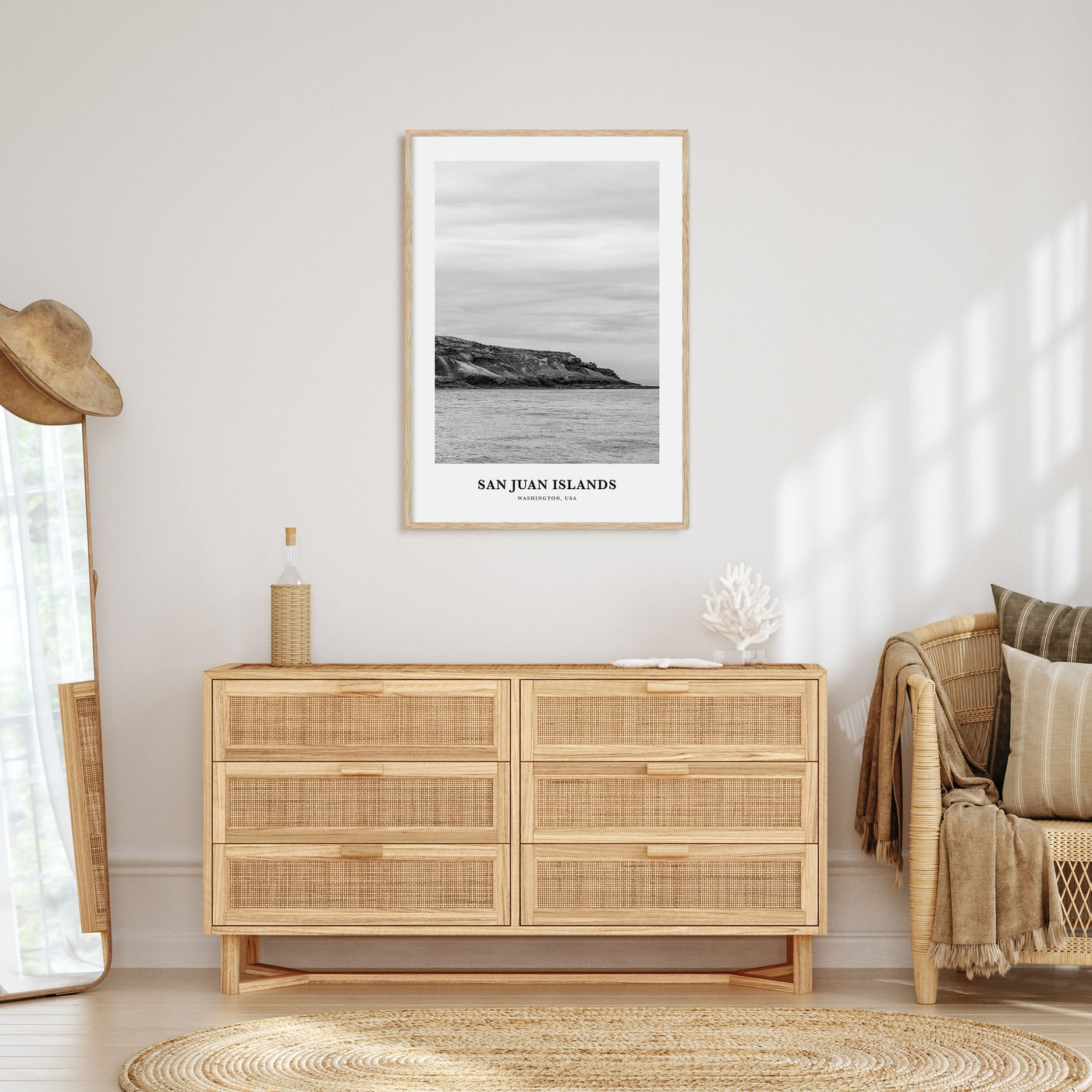 San Juan Islands Portrait B&W Poster
