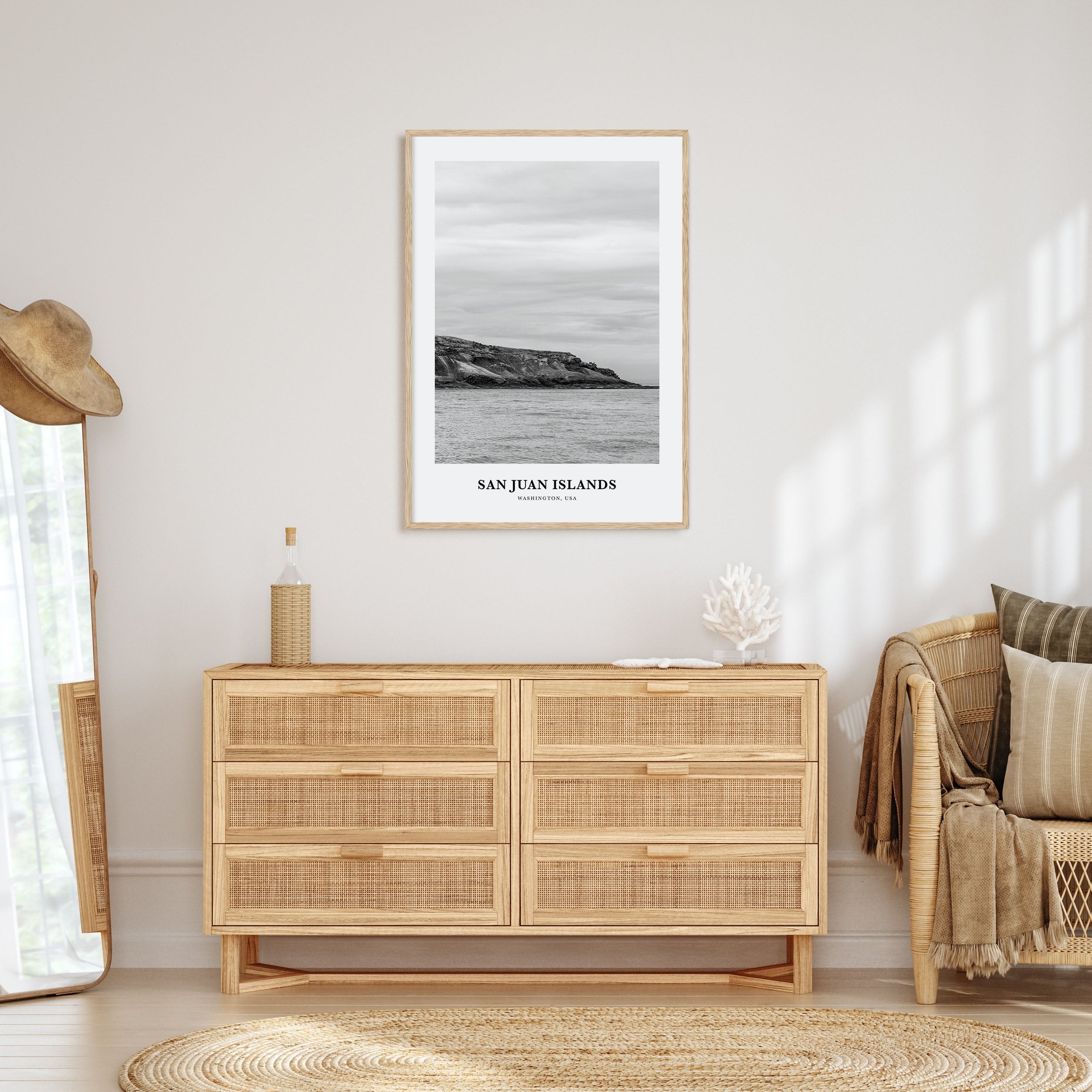 San Juan Islands Portrait B&W Poster