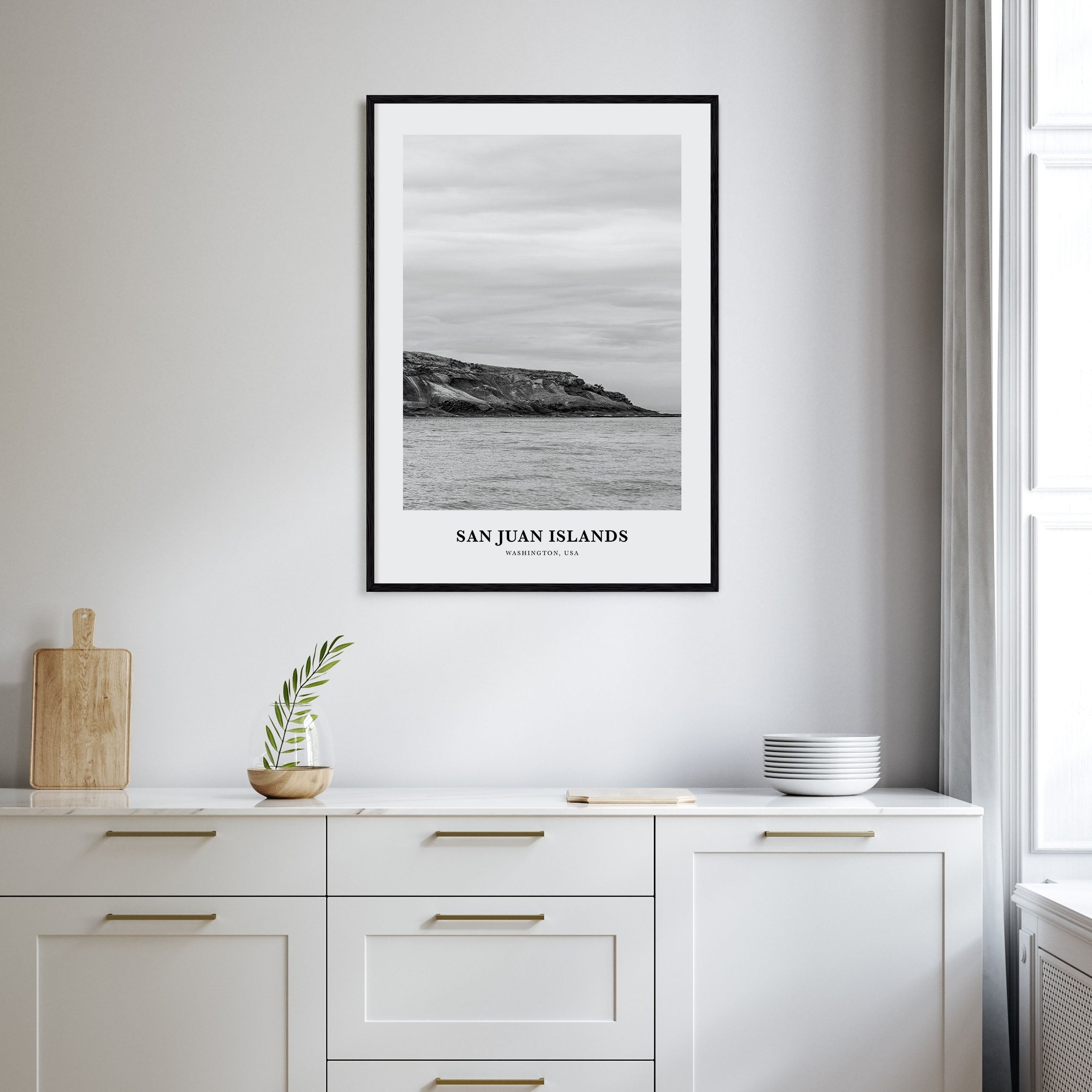 San Juan Islands Portrait B&W Poster