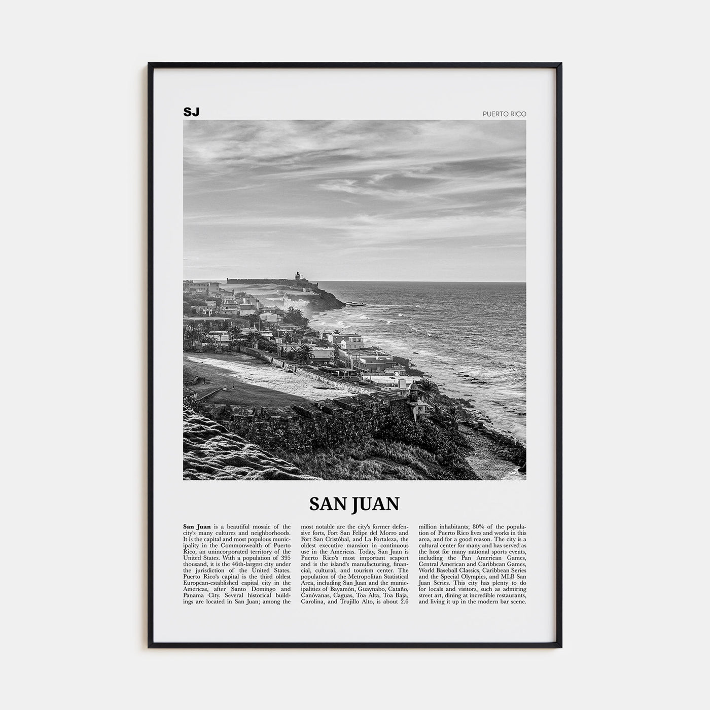 San Juan Travel B&W Poster
