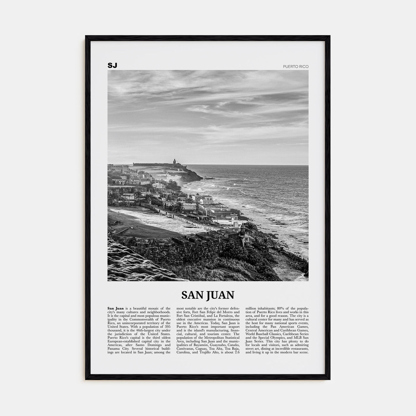 San Juan Travel B&W Poster