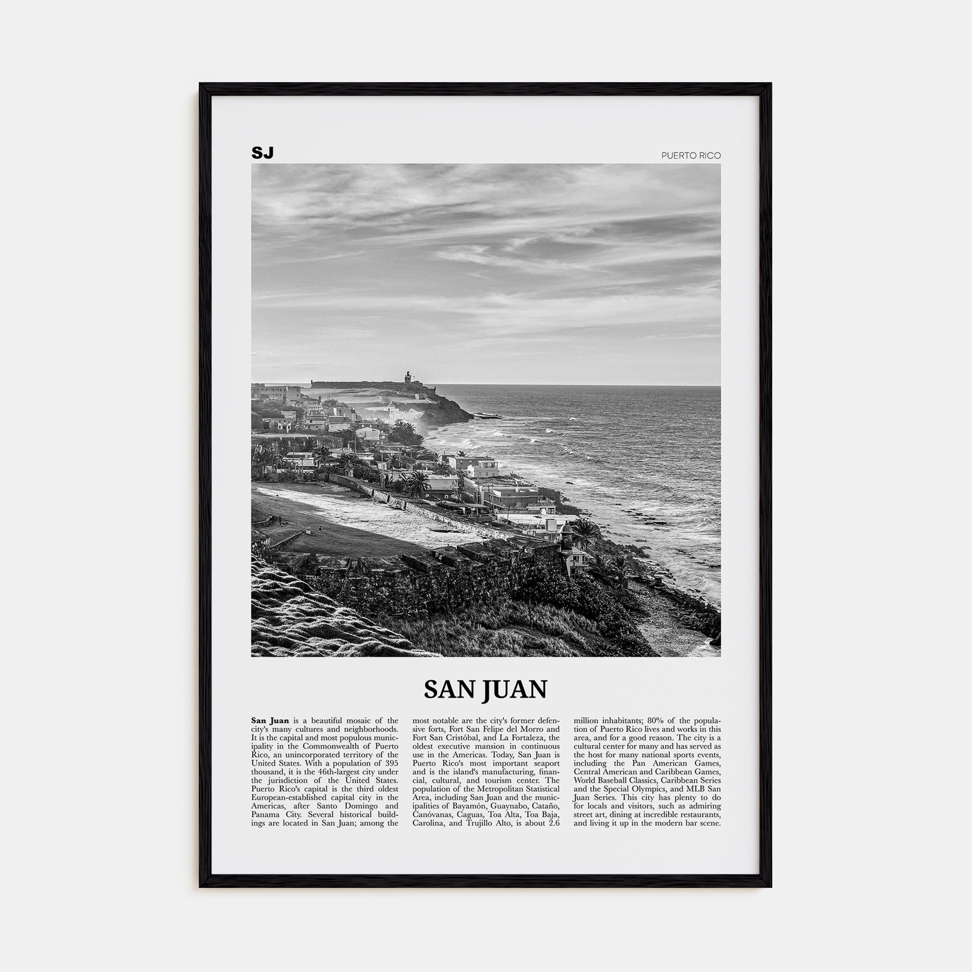 San Juan Travel B&W Poster