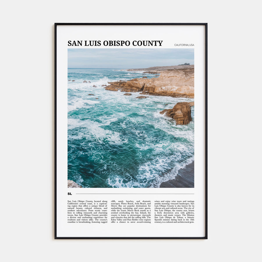 San Luis Obispo County Travel Color Poster