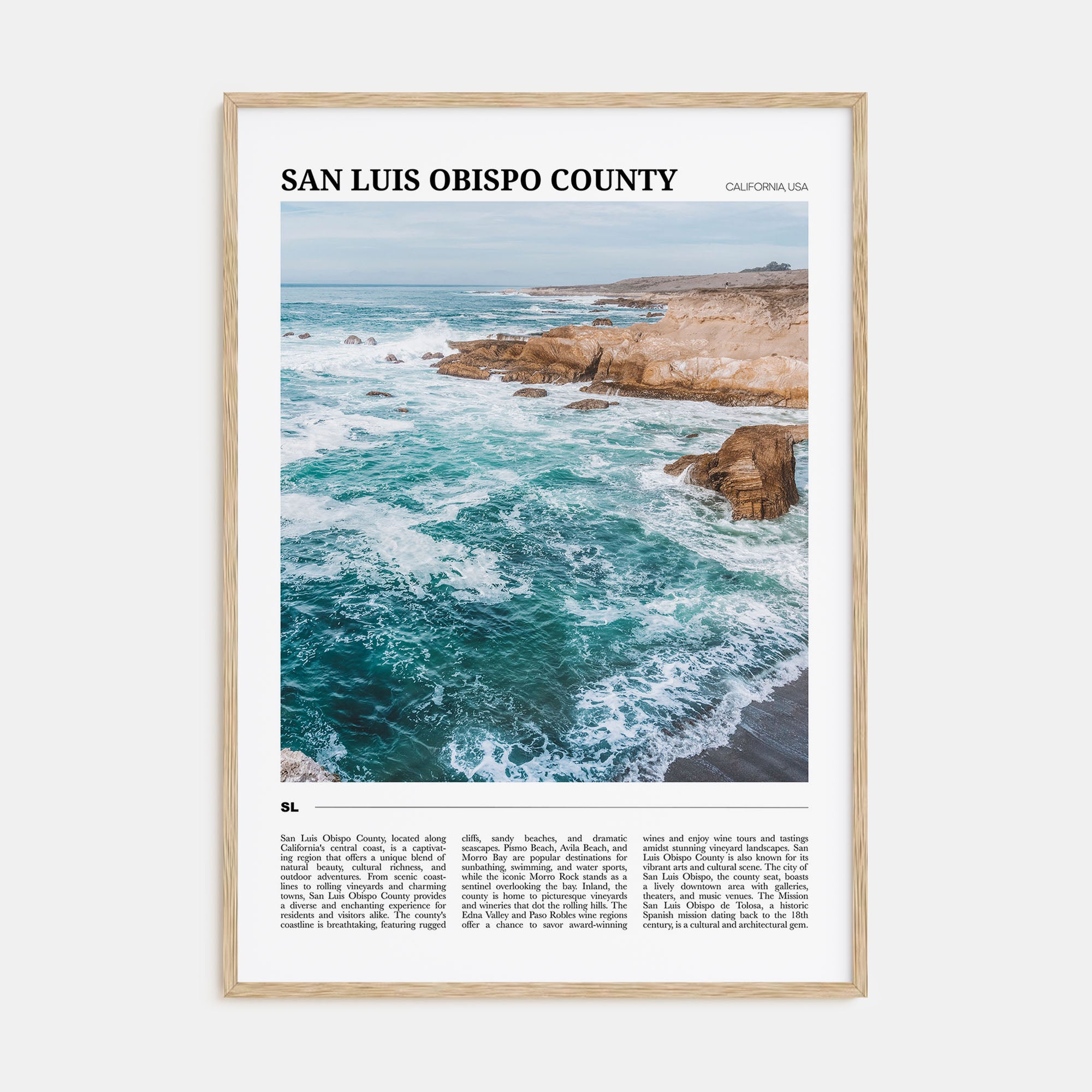 San Luis Obispo County Travel Color Poster