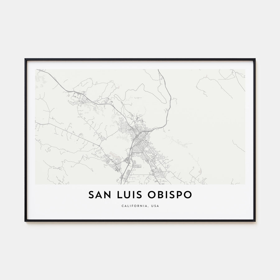 San Luis Obispo Map Landscape Poster