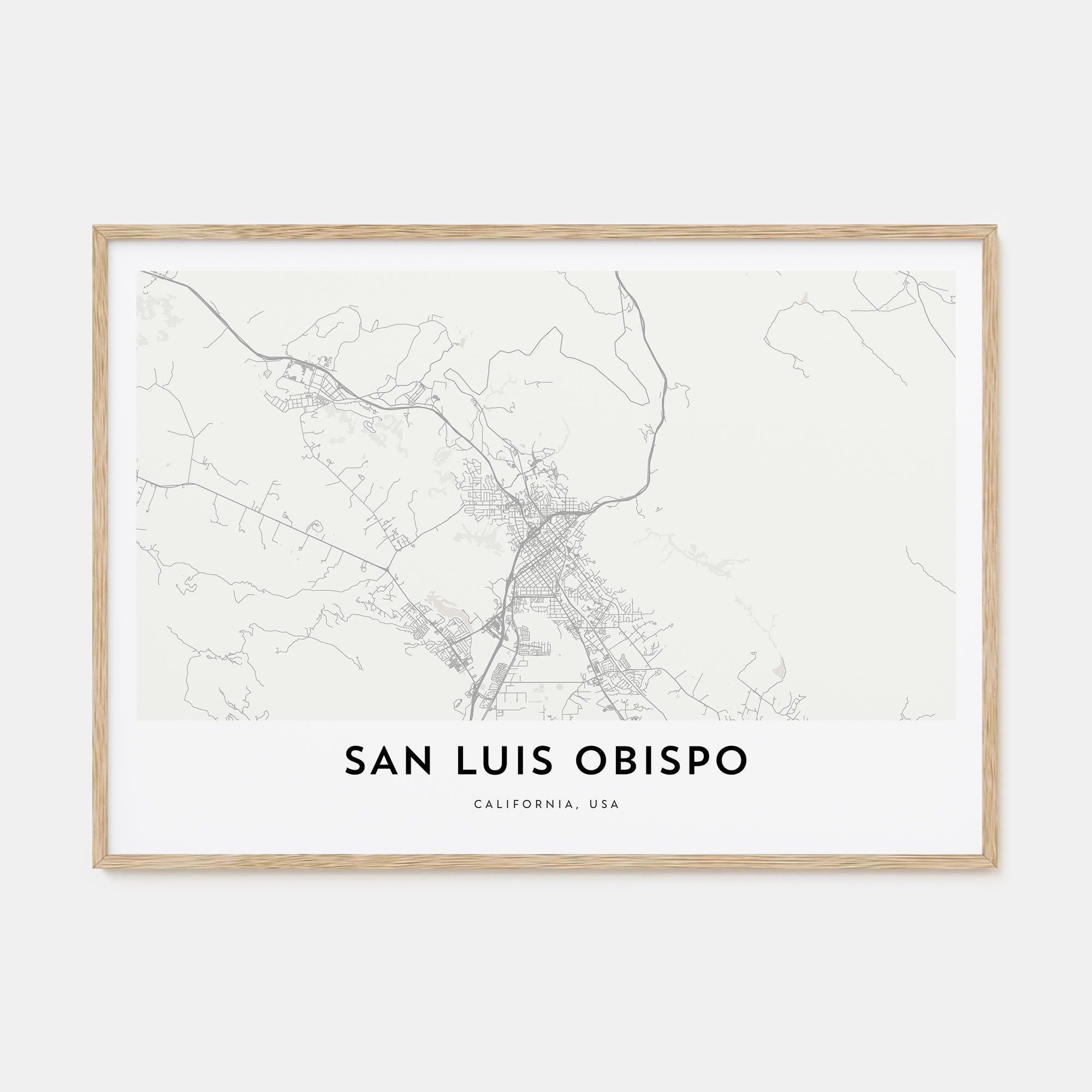 San Luis Obispo Map Landscape Poster