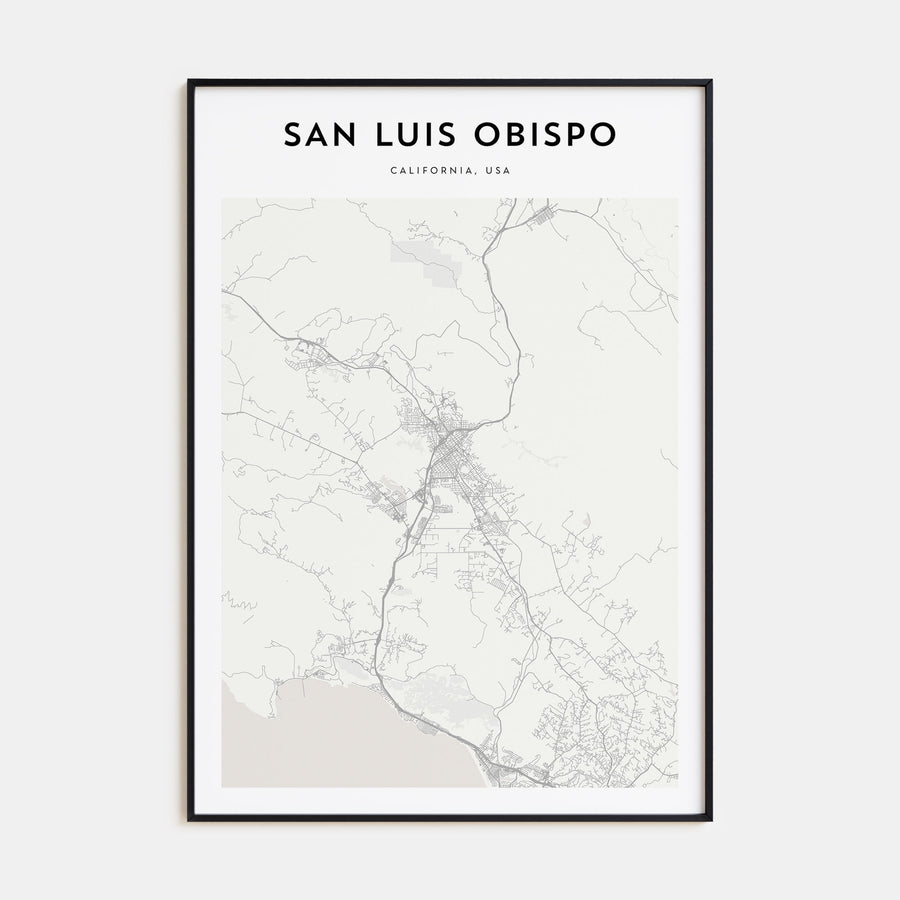 San Luis Obispo Map Portrait Poster