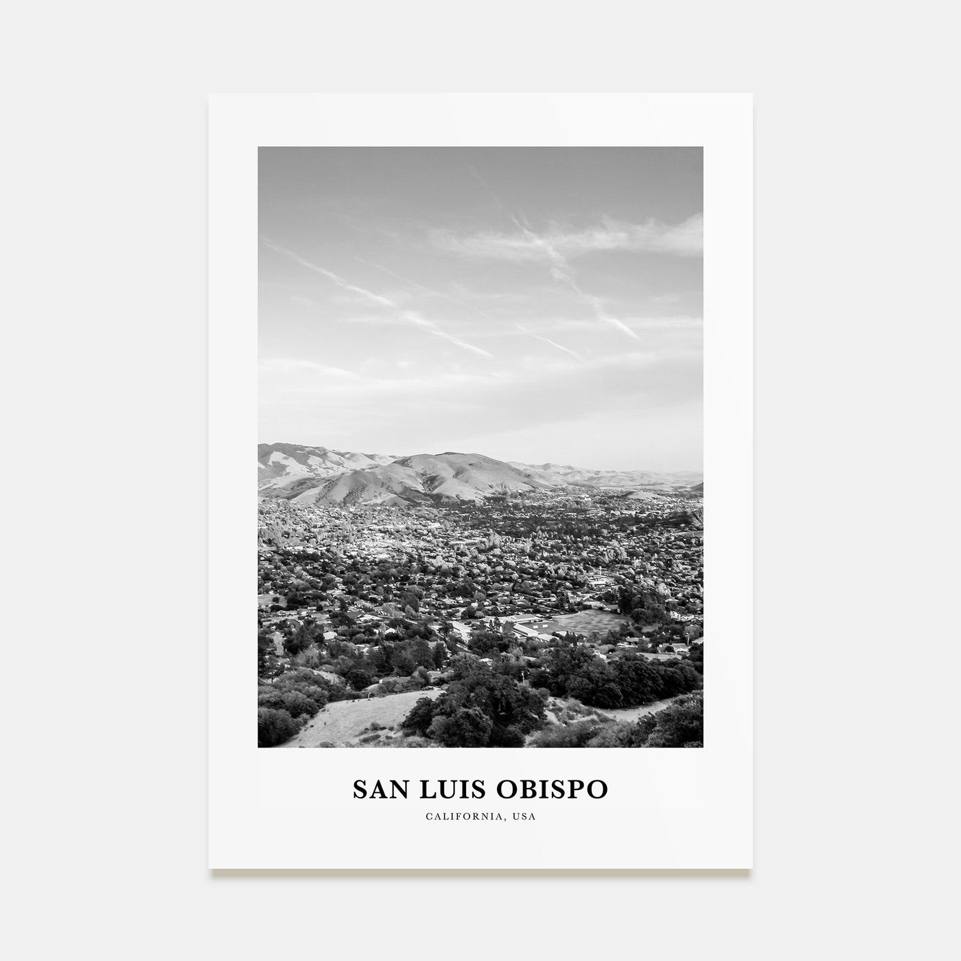 San Luis Obispo Portrait B&W Poster