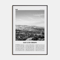 San Luis Obispo Travel B&W Poster
