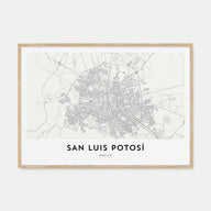 San Luis Potosí Map Landscape Poster