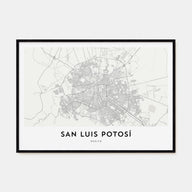 San Luis Potosí Map Landscape Poster
