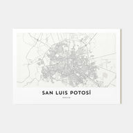 San Luis Potosí Map Landscape Poster