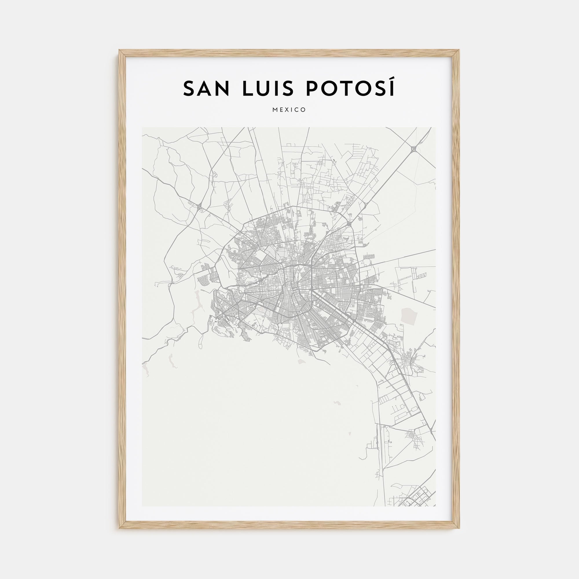 San Luis Potosí Map Portrait Poster