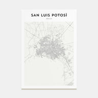 San Luis Potosí Map Portrait Poster
