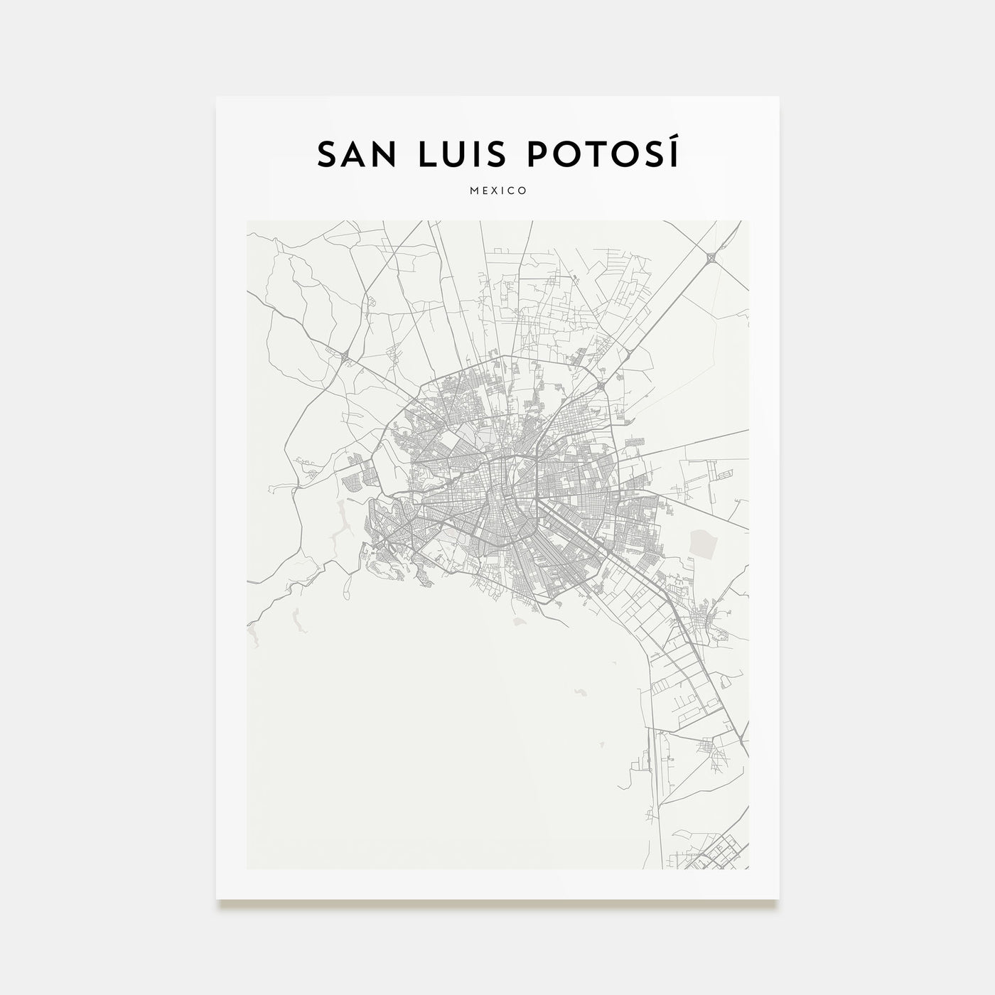 San Luis Potosí Map Portrait Poster