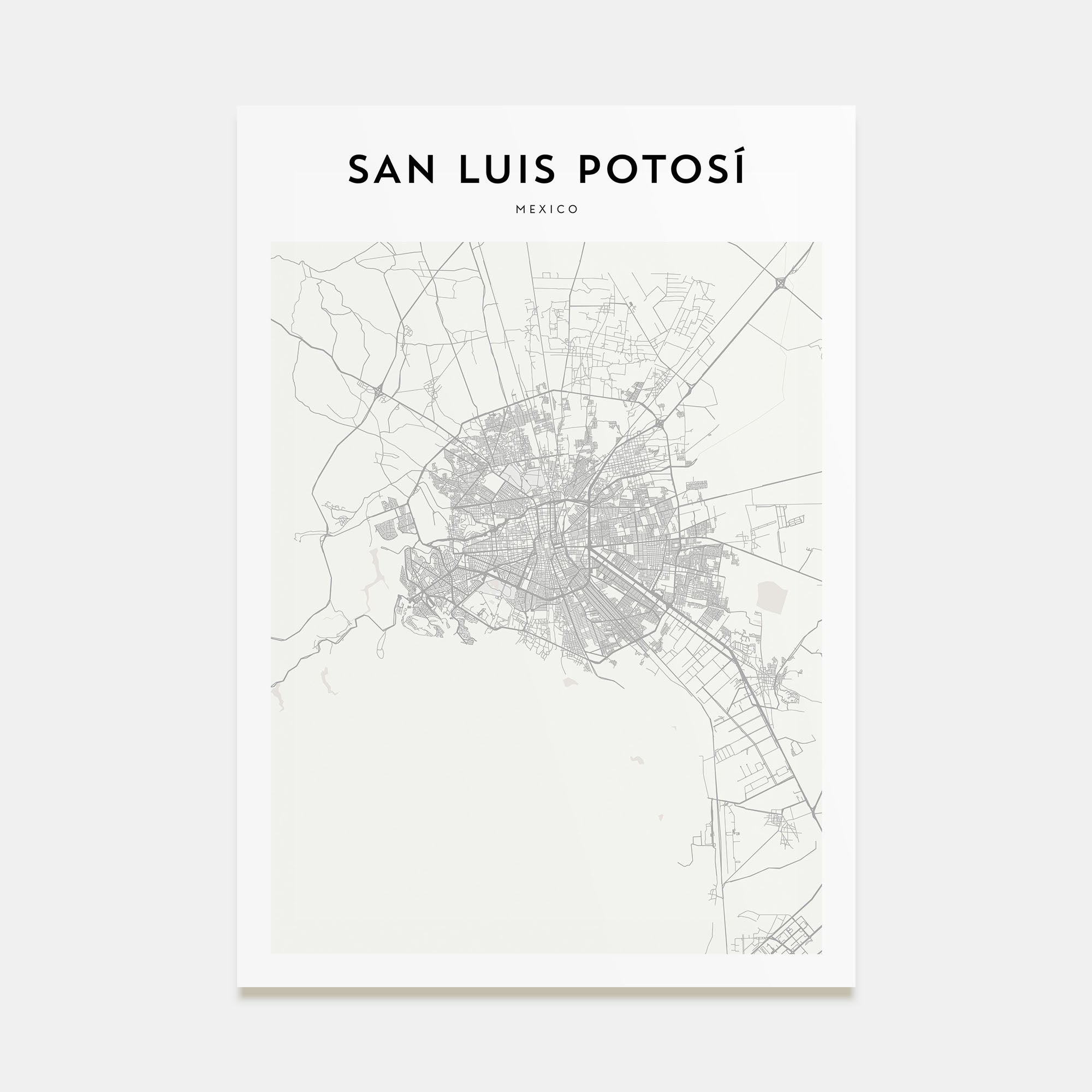 San Luis Potosí Map Portrait Poster