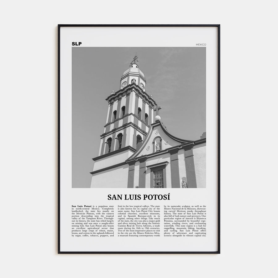 San Luis Potosí Travel B&W Poster