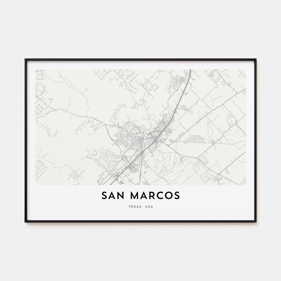 San Marcos Map Landscape Poster