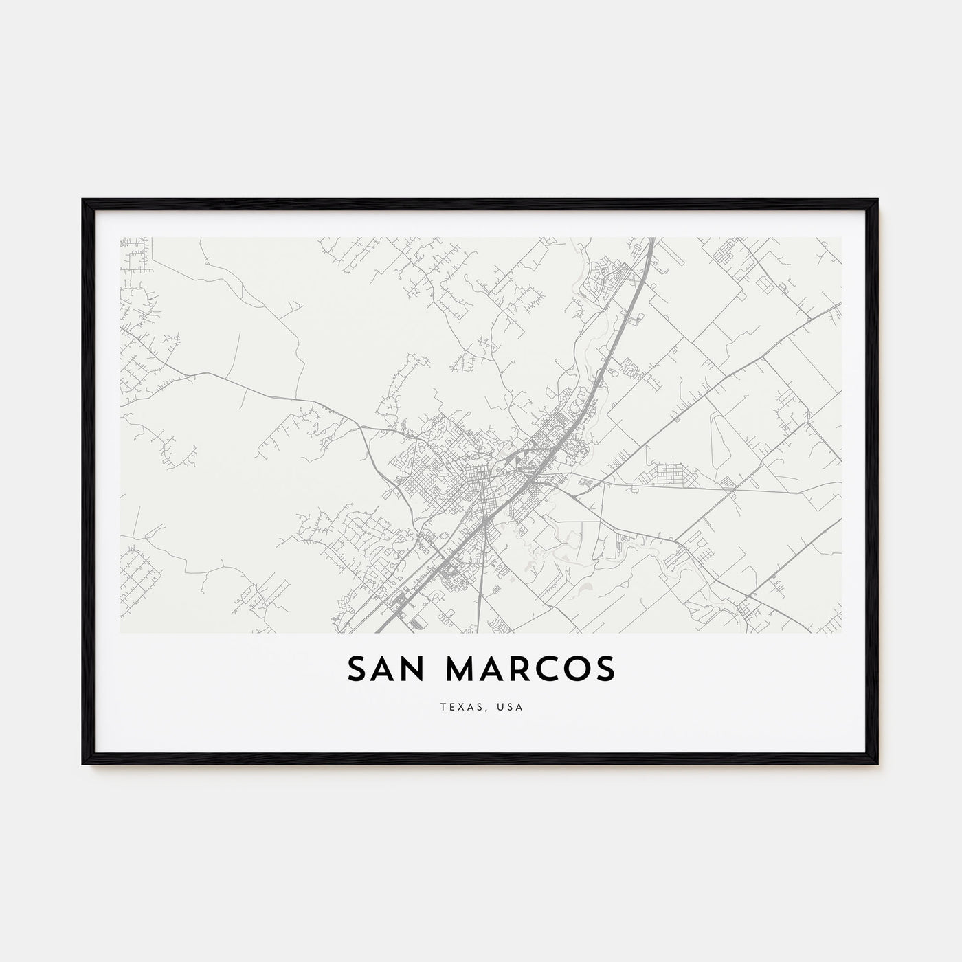 San Marcos Map Landscape Poster