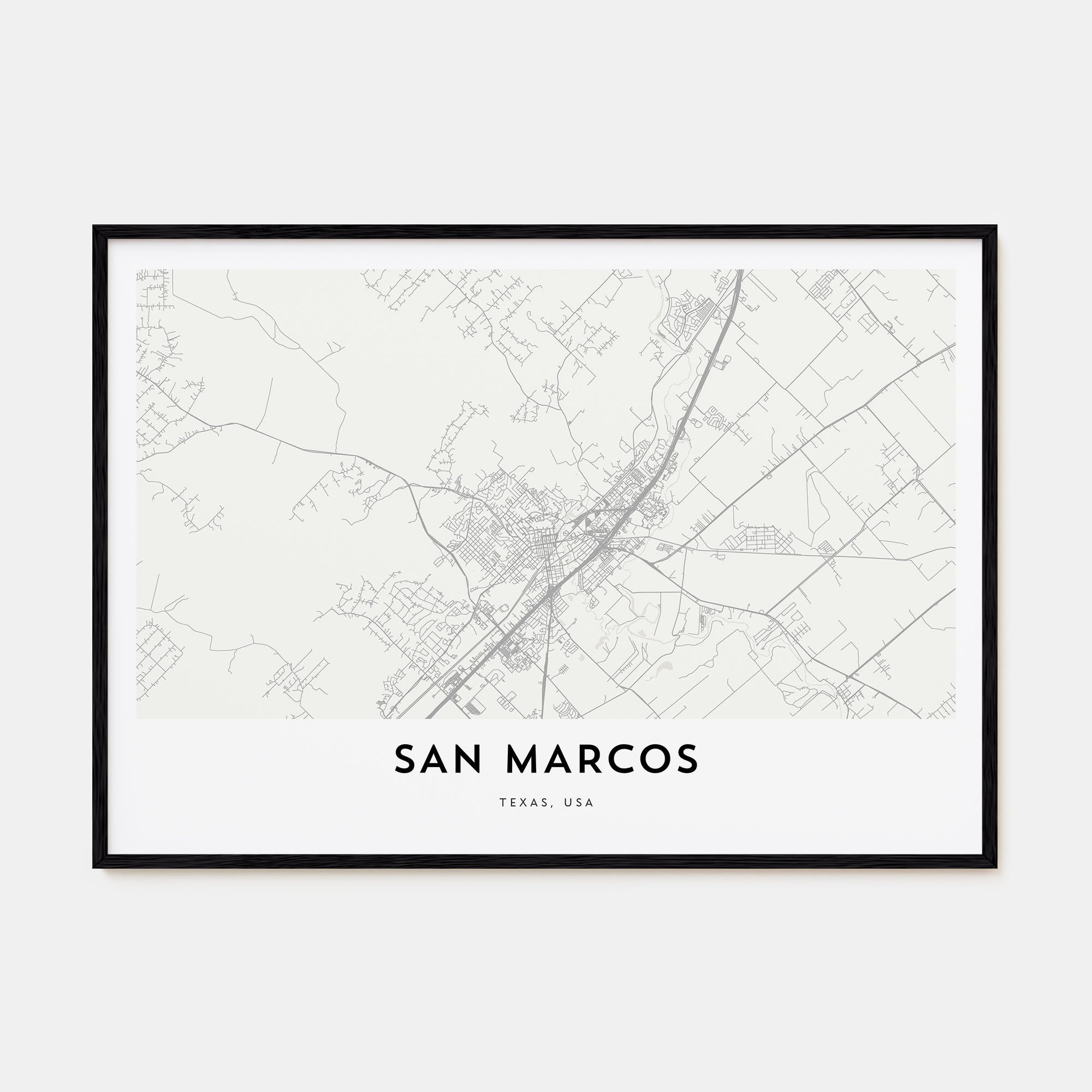 San Marcos Map Landscape Poster
